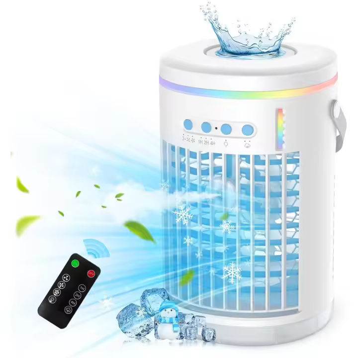 Aire acondicionado portátil de 1400ML con control remoto, mini aire acondicionado 4 en 1 con LED de 7 Colores - 1