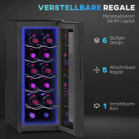 Nevera para 12 Wine Botellas 30L 8-18 °C Doble Temperatura Eléctrica para Botellas with Puerta de Cristal, Nevera para Bebidas with Luces LED, Nevera Compacta para with Pantalla Tácthil - details 3
