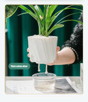 Maceta Hidroponía Automática Transparente Doble Capa De Plástico Para Oficina Maceta Self Watering Para Plantas Y Flores - details 4