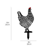 Estatua De Silueta De Pollo Vacío De 10 Pulgadas Arte De Jardín Decorativo De Hen Realista Adorno Para Exterior Material Plástico - details 10
