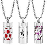 Collar De Aceite Esencial Aromaterapia En Acero Inoxidable 2024 Con Patrón De Flores Y Cierre De Perfume Pendiente Tendencia Unisex - details 8