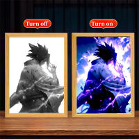Marco De Fotos Para Pintura Con Figura De Anime Naruto Sasuke Gaara Luz LED Nocturna Decoración Para Dormitorio Regalo De Navidad Lámpara De La Luna - details 14