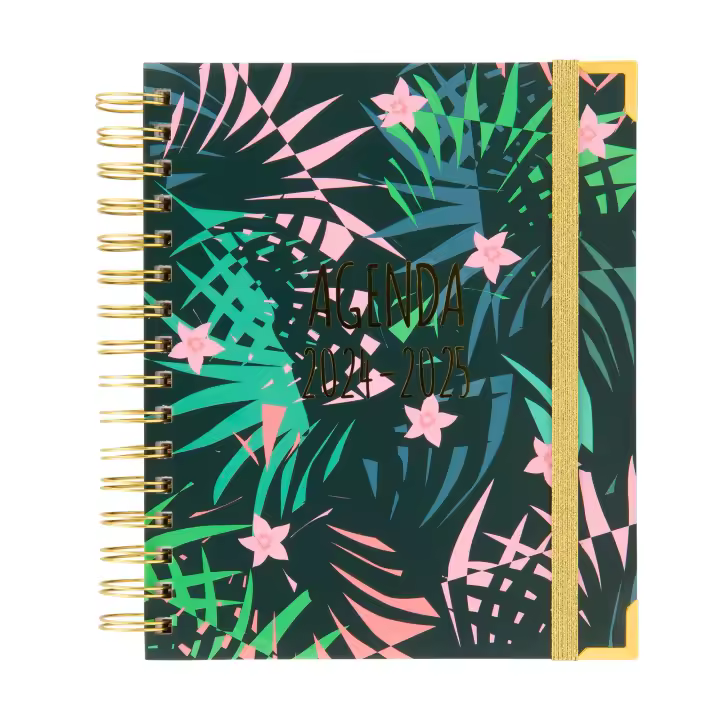 Quijote Paper World - Agenda Escolar 2024/2025 - Tamaño A5 - Spiral Dorado - Colegio - 1