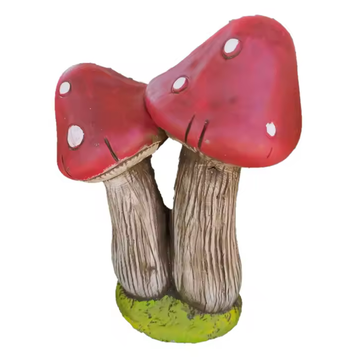 Figura Decorativa de Piedra Setas Rojas para Jardín - 24x16cm - Resistente a Inclemencias Meteorológicas - Marca AnaParra - 1