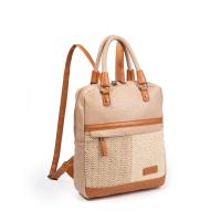 SARA BAGS | Mochila Bolso 2 en 1 para Mujer | Rafia Natural y Polipiel Ecológica | Cremallera Superior + Compartimentos Internos | Asas Cortas y Correas Ajustables | Estilo Mediterráneo | Modelo SXXX240554 - details 4