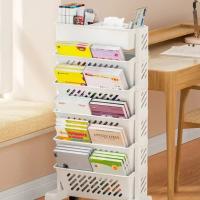 Estante De Libros Móvil De Piso Con Ruedas Gran Capacidad Multi-capa Para Estudio Estante De Almacenamiento De Ruedas Para Mesa - details 8