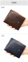Cartera De Cuero PU De Alta Calidad Para Hombre Slim Con Cremallera Corta Portatarjetas Y Portafotos Monedero Simple Color Negro Café Marrón Azul - details 10