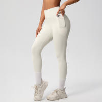 Mallas de beltada Alta para Mujer, pantalones de Yoga, Mallas con bolsillos, Push Up, ropa Deportiva para correr, pantalones de Color sólido - details 22
