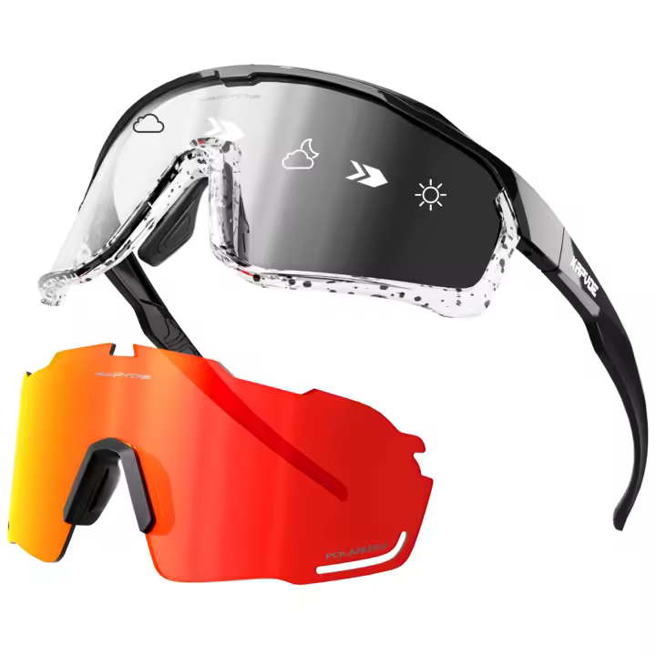 Kapvoe UV400 Photochromic Sports Sunglasses Purple Cycling Glasses for Men Mountain Bike Bicycle Eyewear Cycle Goggles MTB - 1