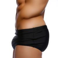 Shorts De Playa Para Hombre Sexy En Color Negro Sólido Boxer Briefs Bikini Corte Brasileño Trajes De Baño Deportivos Underwear - details 6