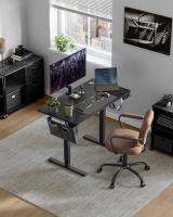 Escritorio Eléctrico Regulable en Altura con 4 Alturas de Memoria, Bolsillo de Almacenamiento, Ideal para Oficina en Casa o Estudio, Blanco, Marrón, Negro, 60x120x72-120 cm - details 13