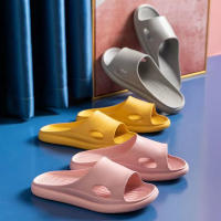 Pantuflas De Casa Suaves Para Parejas Verano Antideslizantes Para Baño Hombres Mujeres Sandalias Planas Color Sólido Hotel - details 4