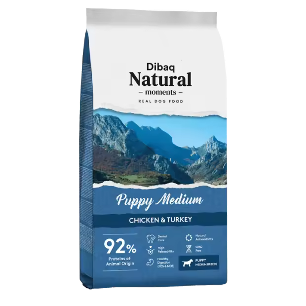 Dibaq Natural Moments Puppy Medium Pollo y Pavo 3 Kg - 1