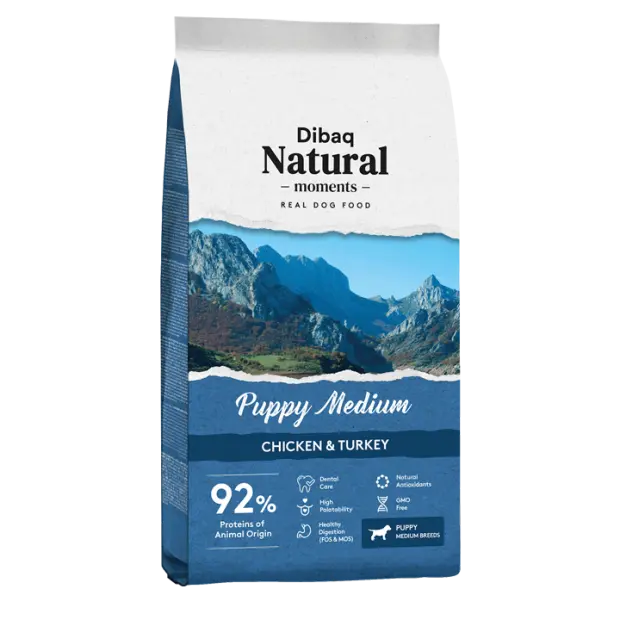 Dibaq Natural Moments Puppy Medium Pollo y Pavo 3 Kg - 1