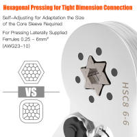 Herramienta De Enchufe Hexagonal HSC8 6-6/6-4 Ajustable Ratcheting Para AWG23-10 0.25-6.0mm² Multifuncional De Acero Carbono - details 5