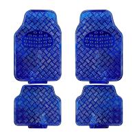 Juego de Alfombrillas Coche Antideslizante 4pcs Diseño Metálico,Alfombras Coche Universal,Color Negro,Azul,Carbon,Plata - details 0