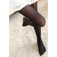 Medias De Algodón Tejidas Transpirables Exquisitas Para Otoño E Invierno Con Cintura Alta Y Rayas Medias De Mujer Elásticas - details 10