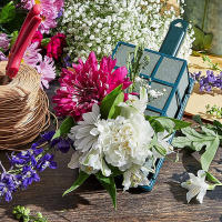 1Pc Soporte De Flor En Forma De Rectángulo Para Arreglo Artificial De Flores Secas Bloques De Espuma De Flor Con Mango Y Cages Holder - details 1