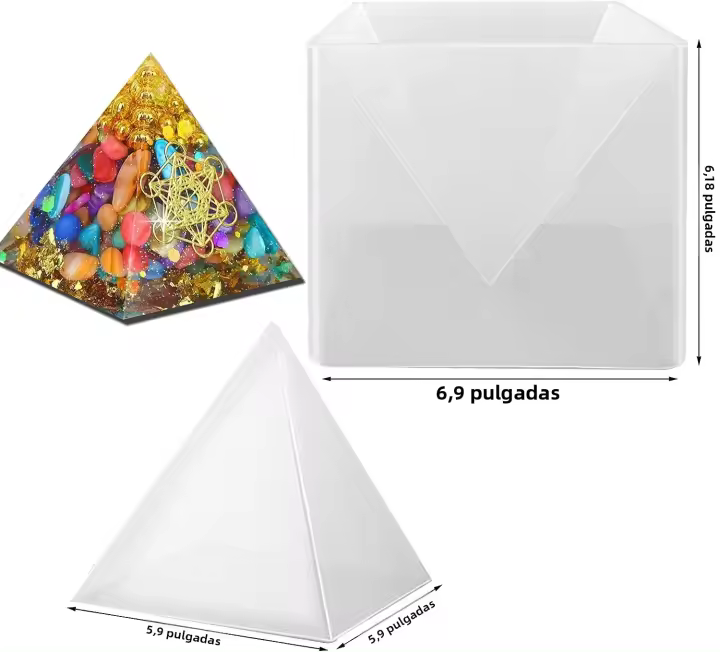 Molde De Silicona Grande En Forma De Pirámide Para Casting De Resina Epoxy Con Base De Plástico Para La Creación De Joyas DIY - 1