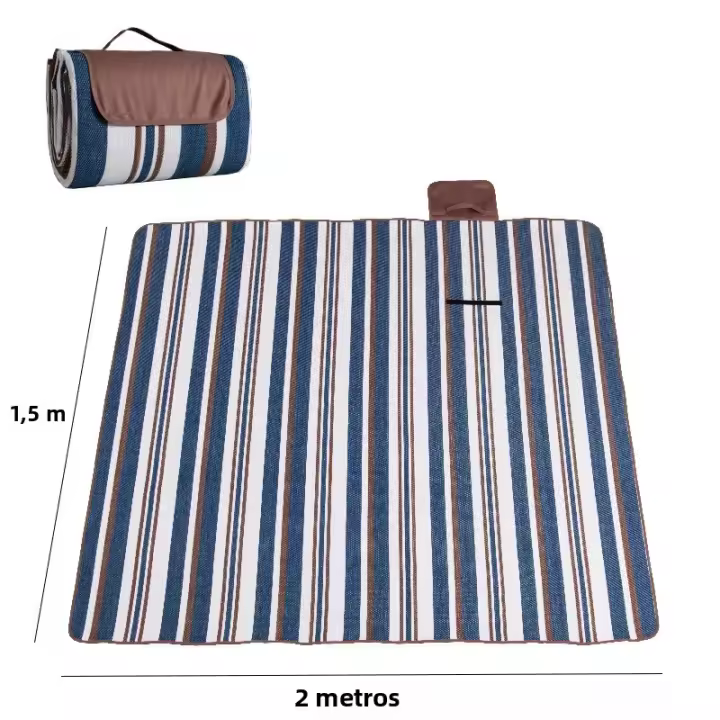 Manta De Picnic Portátil Impermeable De 60/80 Pulgadas Para Exteriores Doble Capa Para Prevenir La Humedad Suelo De Camping Playa - 1