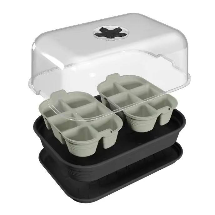Mini invernadero de cultivo con semilleros y cubierta Green basics Elho M - 1