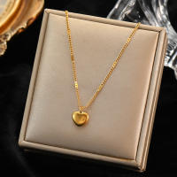 Collar De Mujer EILIECK 316L Acero Inoxidable Color Oro Con Engranaje De Corazón Naranja Engraved Amor Cadena De Collar Moda Regalos Para Fiestas - details 8