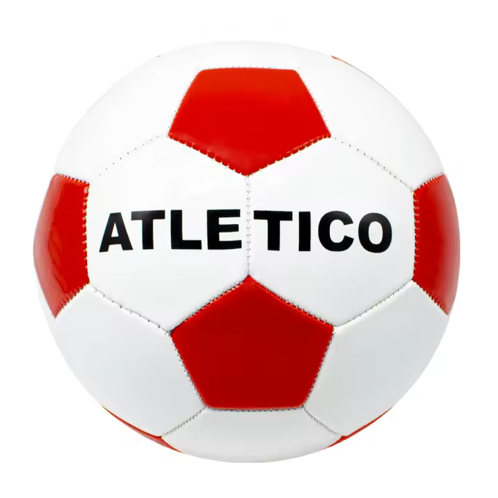 Balón Fútbol Atlético Talla 5 Escudo Color Rojiblanco Pelota - 1