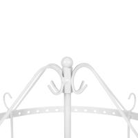 Soporte rotatorio para joyas de 4 niveles, gran capacidad para pulseras, colgantes y pendientes, de hierro, en blanco - details 5
