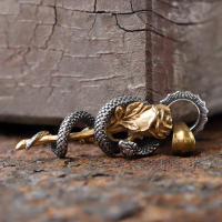 Collar De Hombre Con Colgante De Flor Y Serpiente En Acero Inoxidable 316L Joyería Punk Biker Para Adolescentes Regalo Para Parejas - details 9