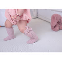 Calcetines De Pierna Alta Para Bebés Niñas Otoño Invierno Algodón Con Gran Lazo Calcetines Calientes Solids Para Niñas De 0 a 5 Años - details 2