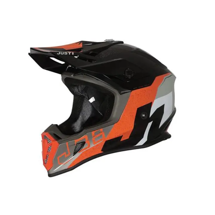 CASCO MOTOCROSS JUST1 J38 KORNER  ORANGE BLACK GLOSS - 1