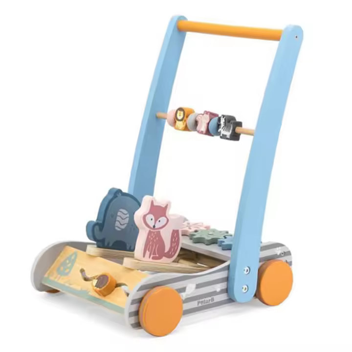PolarB – Andador Madera bebe correpasillos caminador con ruedas - Centro de Actividades Montessori Baby Walker Carrito con Juego – 6+meses Juguetes Educativos - 1