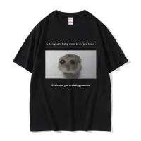 Camiseta De Moda Vintage Kawaii Triste De Hamster Divertida Para Hombres Y Mujeres Verano Casual Oversize Streetwear Polyester - details 11