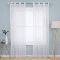 Panel De Cortinas Semi Transparentes Blancas/Oscurecidas Para Niños Para Sala De Estar Y Dormitorio Con Bolso Para Percha Voile De Fiesta - details 19