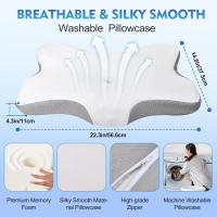 Almohada Ortopédica Pulatree Para Dolor De Cuello Y Hombros Sin Olor Espuma De Memoria Almohada Ergonómica Para Dormir Cervical De Poliéster Y Algodón - details 4