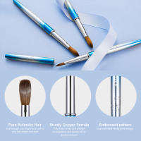 Cepillo De Uñas KEMEISI 100% Puro Kolinsky Con Mango Fuerte Forma Ovalada Herramientas Profesionales Para Diseño De Uñas Y Manicura - details 3