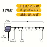 Luces De Cadena Solar LED IP44 Impermeables Para Decoración De Navidad Al Aire Libre Luz De Bulbo Para Patio Gazebo Porche Camping - details 6