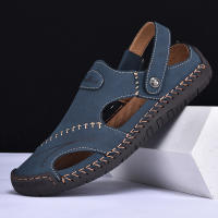 Sandalias De Verano Hechas a Mano Para Hombre Zapatos De Cuero Transpirables Antideslizantes Para Playa Y Exteriores Moda Casual Talla Verdadera - details 9