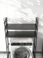 Soporte de lavadora de doble capa sobre el inodoro, acero inoxidable, estantería multifuncional, para cuarto de lavado, cocina, sala de estar, sin electricidad, estantes, ahorro espacio - details 1