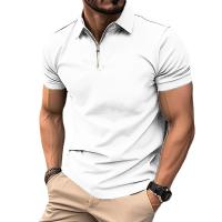 Camisa Polo Hombre Manga Corta Cierre De Cremallera Ligera Para Verano Moda Casual Deporte Jogger Tops Grandes - details 2