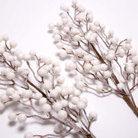 Rama De Bayas Blancas Artificiales Para Arreglos Florales Y Decoración De Navidad 1 Pieza Decoración De Árbol Con Falsas Nieves Para Manualidades Y Casa - details 6