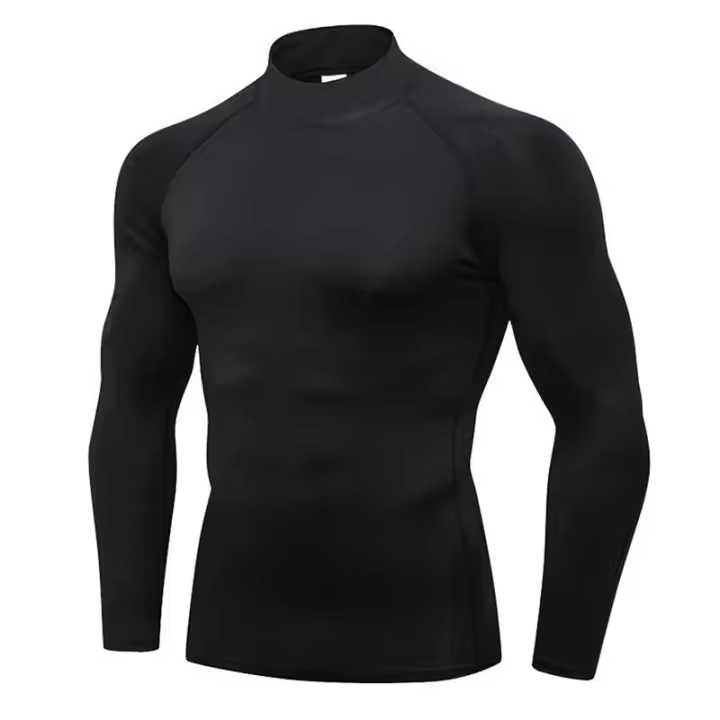 Camiseta De Compresión Para Hombre Fitness Running Con Manga Larga Deporte Rápido Secado Rashguard Top De Entrenamiento Para Gym - 1
