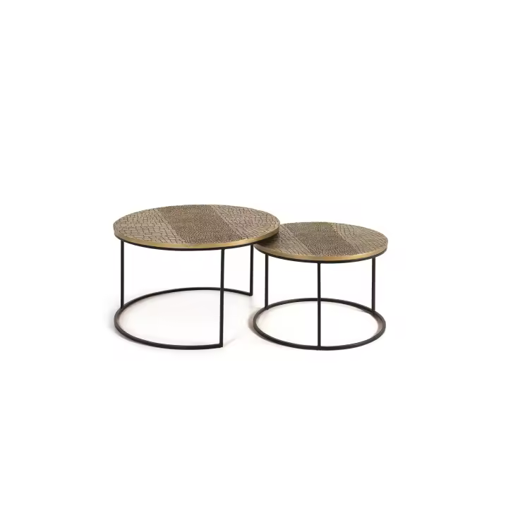 Mesa y escritorio en hierro y aluminio negro y bronce - 1