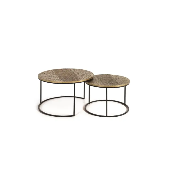 Mesa y escritorio en hierro y aluminio negro y bronce - 1