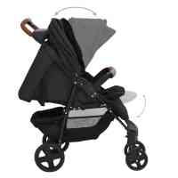 vidaXL Cochecito de bebé 2 en 1 de acero gris antracita - details 4