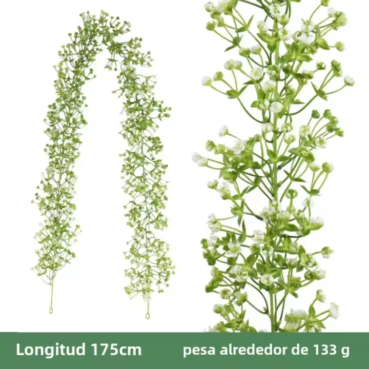 Guirnalda De Flores Artificiales Gypsophila 175cm Para Decoración De Boda Jardín Y Fiesta Adorno De Arco Y Hogar - 1