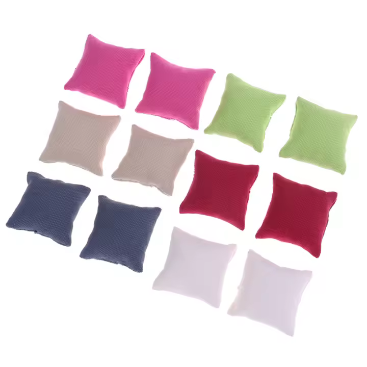 2PCS Almohadas De Miniatura Para Sofá Cama Habitación De Muñecas 1/12 Accesorios Para Casa De Muñecas Colección Para Mayores De 14 Años - 1