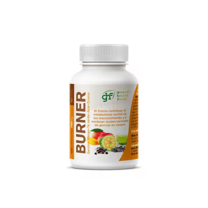 Burner (Garcinia,Mango,Te verde,Acai,Cromo) 750mg 120 capsulas GHF - 1