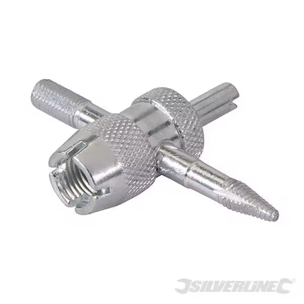 Silverline Herramienta para Reparar Válvulas de Neumáticos con 4 Llaves - 1