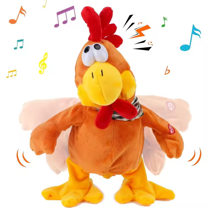 Juguete de peluche electrónico interactivo de Pascua con forma de pollito que camina, canta y saluda con la mano, de 12 pulgadas (naranja) - 1